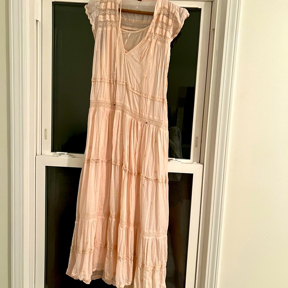 Free people light pink maxi dress